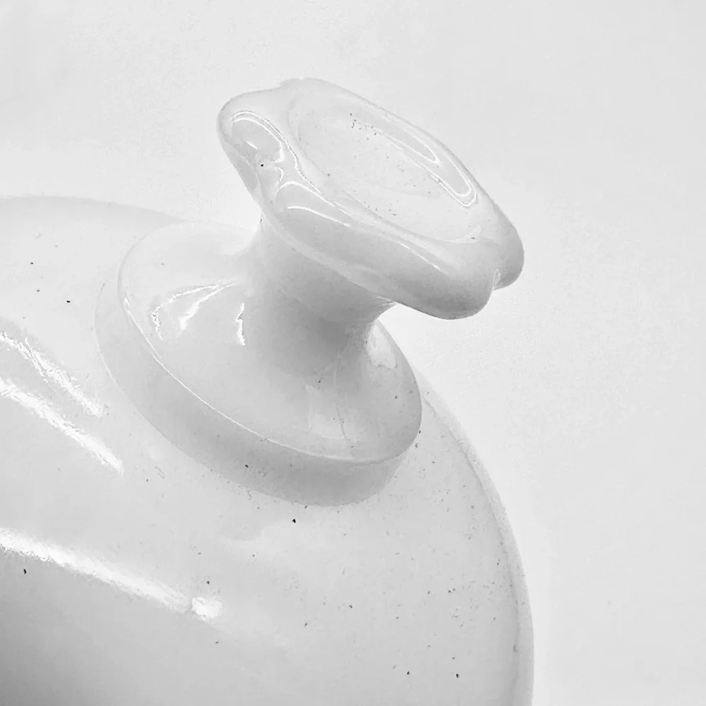 Milk Glass lid topper no base‎